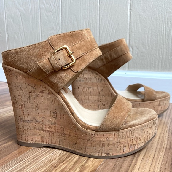 Deimille Shoes - Deimille Italy Cork Suede Platform Wedge Sandals
